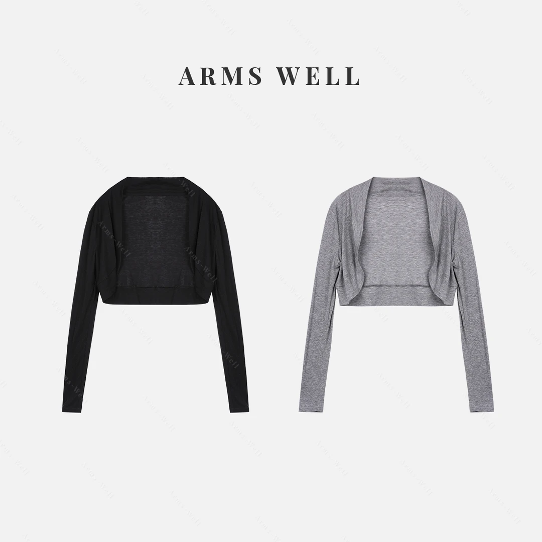 ARMS WELL王囡囡 黑色/灰色兰精天丝羊毛显瘦小外披 L142
