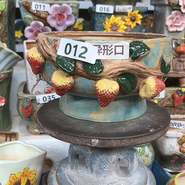 紫砂花盆粗陶材质多肉花盆