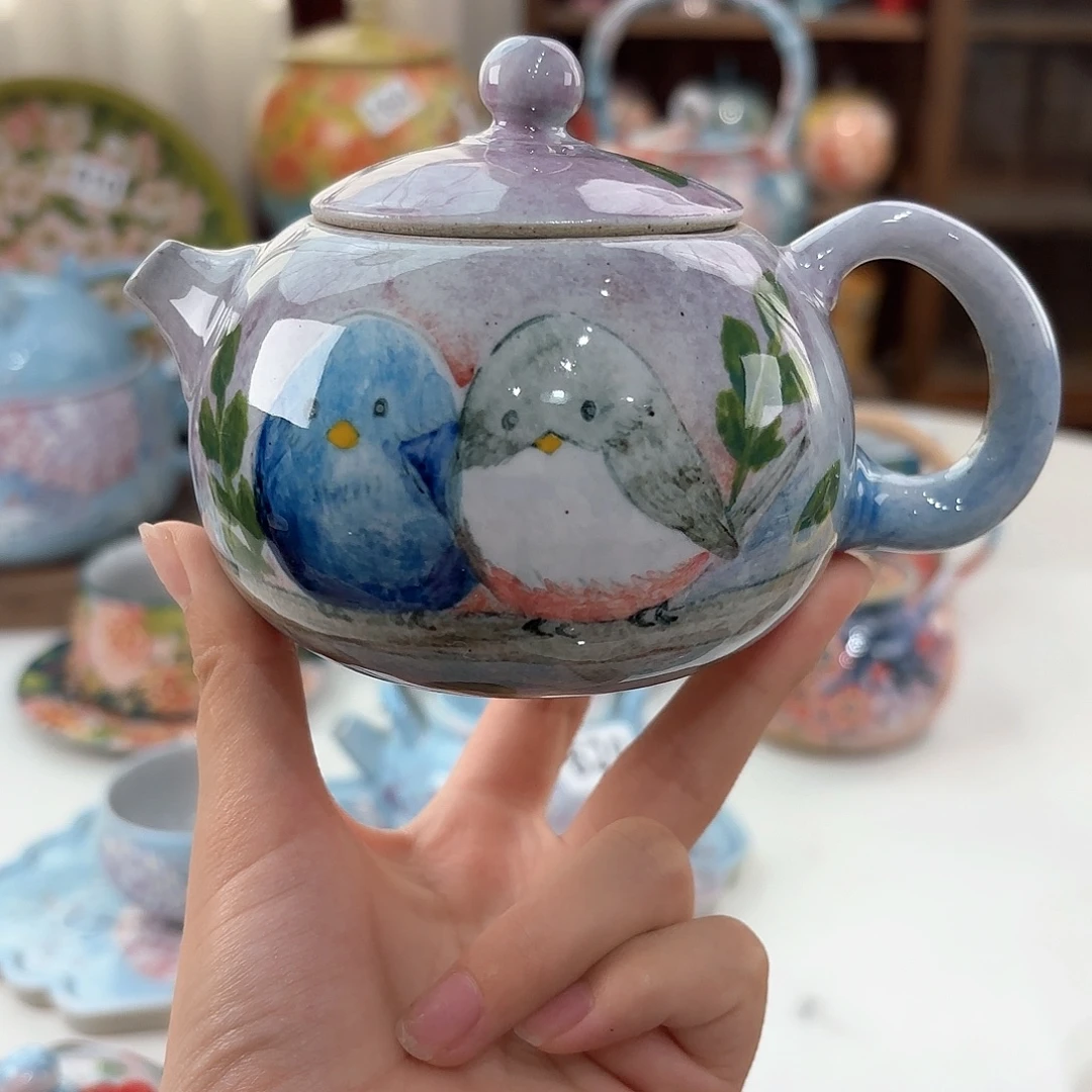 景德镇手绘高温釉下彩陶瓷茶具