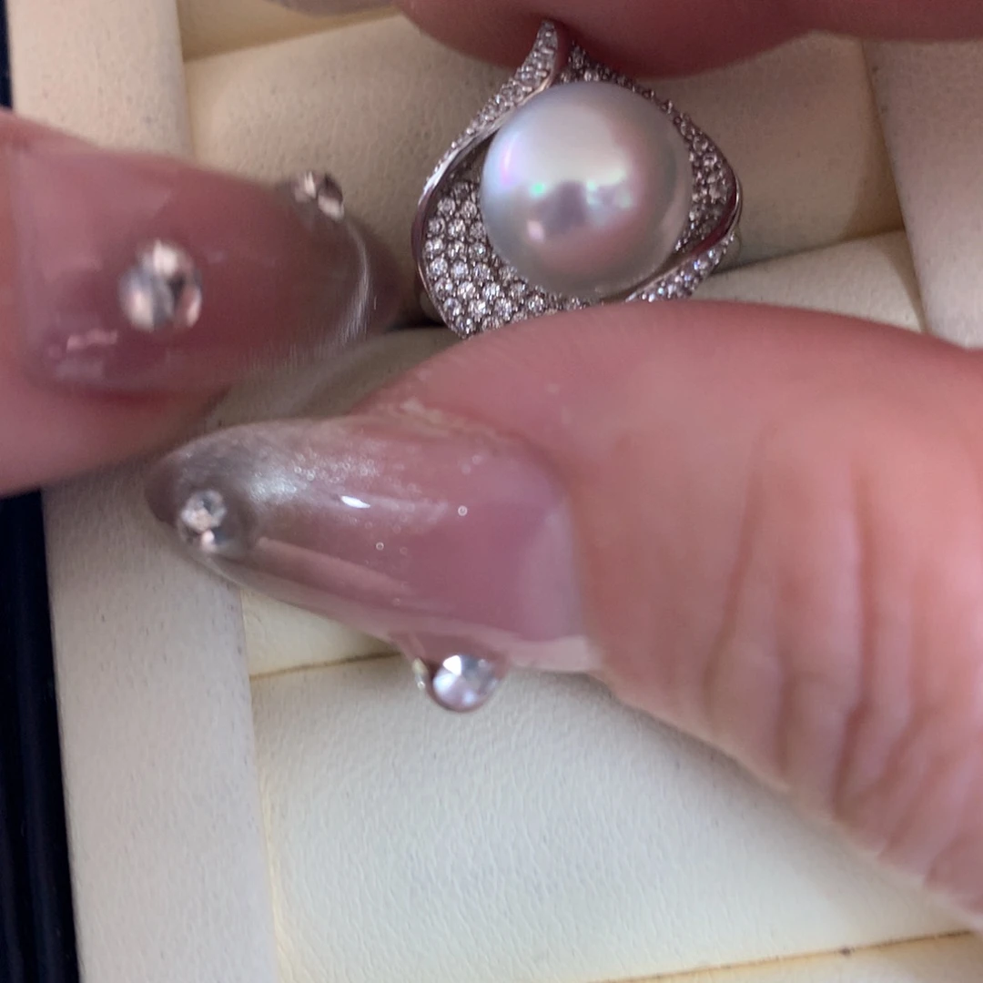 海水珍珠戒指银S925镶嵌