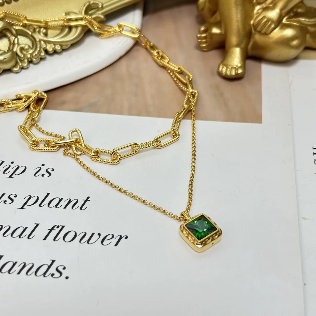 足金999黄金5D无氰时尚硬金气质镶嵌套链16.76