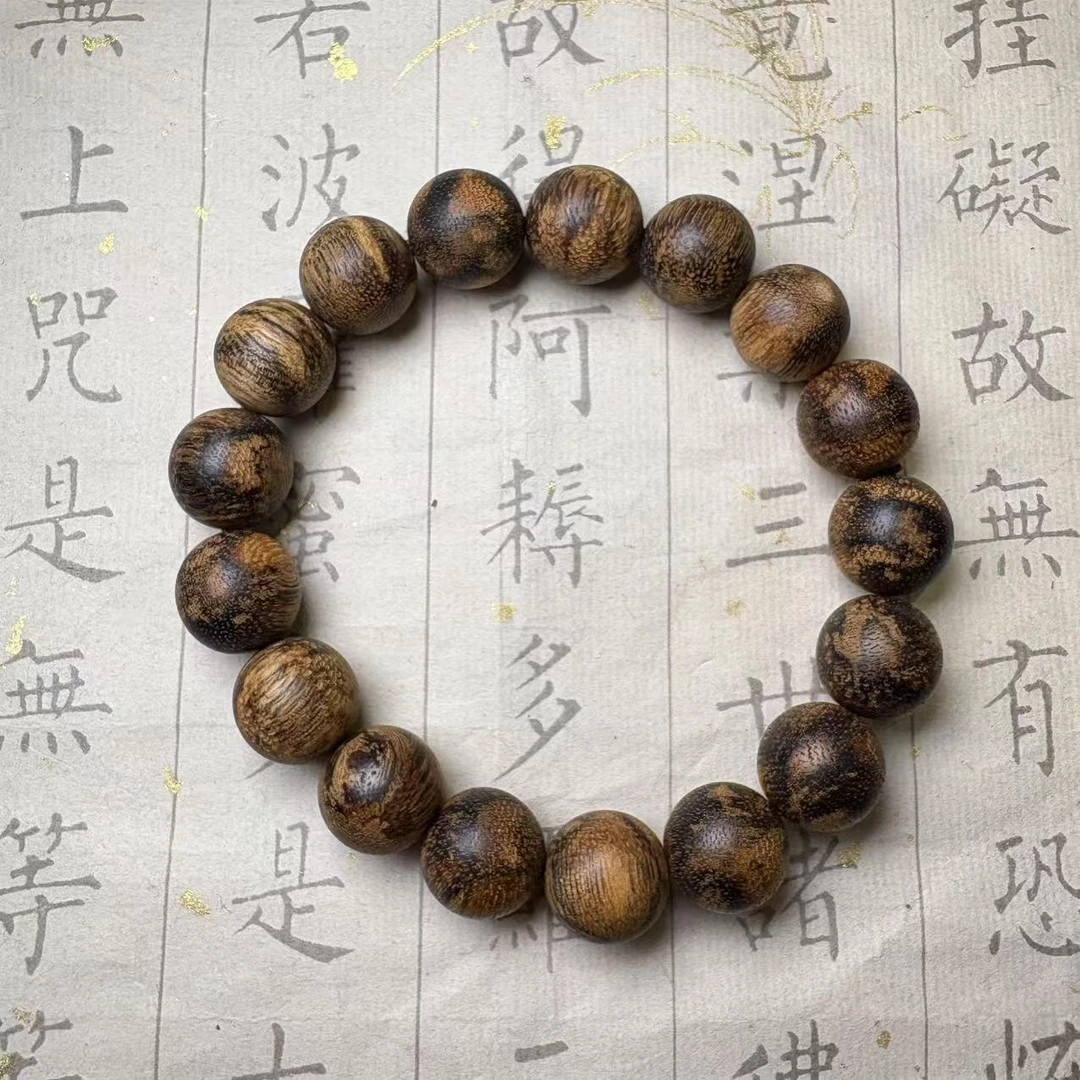 沉香海南尖峰岭虎斑纹12m单圈手串