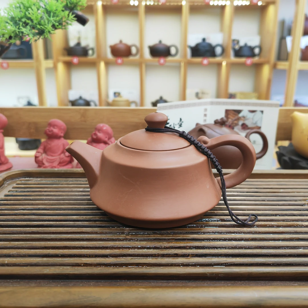 原矿朱泥宜兴紫砂壶如意壶200cc半手工功夫茶具