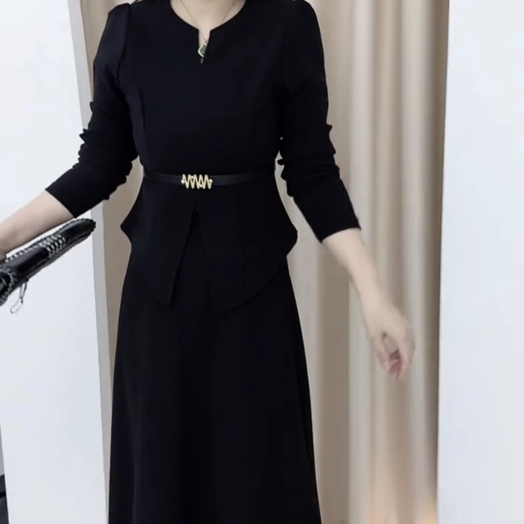 新款洋气收腰上衣搭配半身裙套装两件套