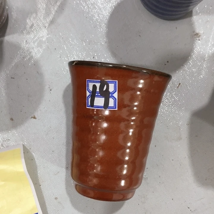 用***2瓷片五厂铁红釉闻香杯微瑕疵