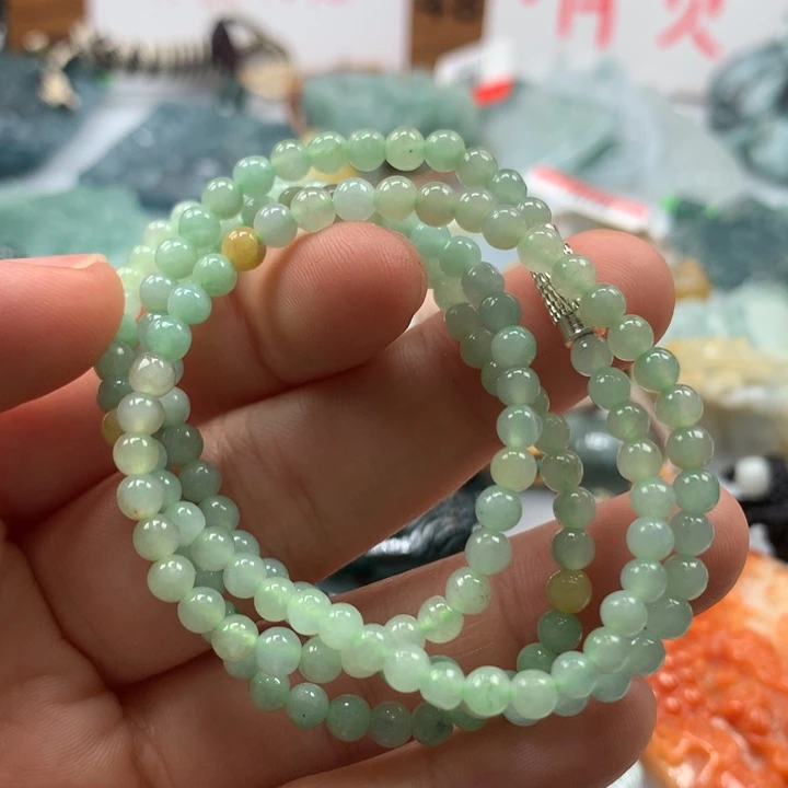 翡翠颈饰未镶嵌保真天然A货翡翠