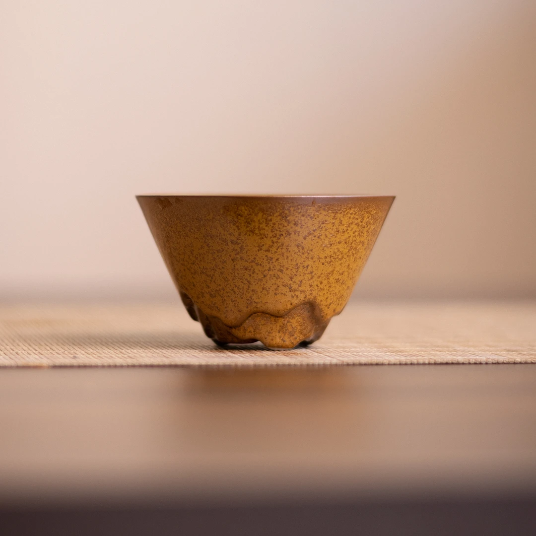 【境悟器】黄金釉主人杯.1423.中式金针釉茶桌主人杯茶桌单杯.BL