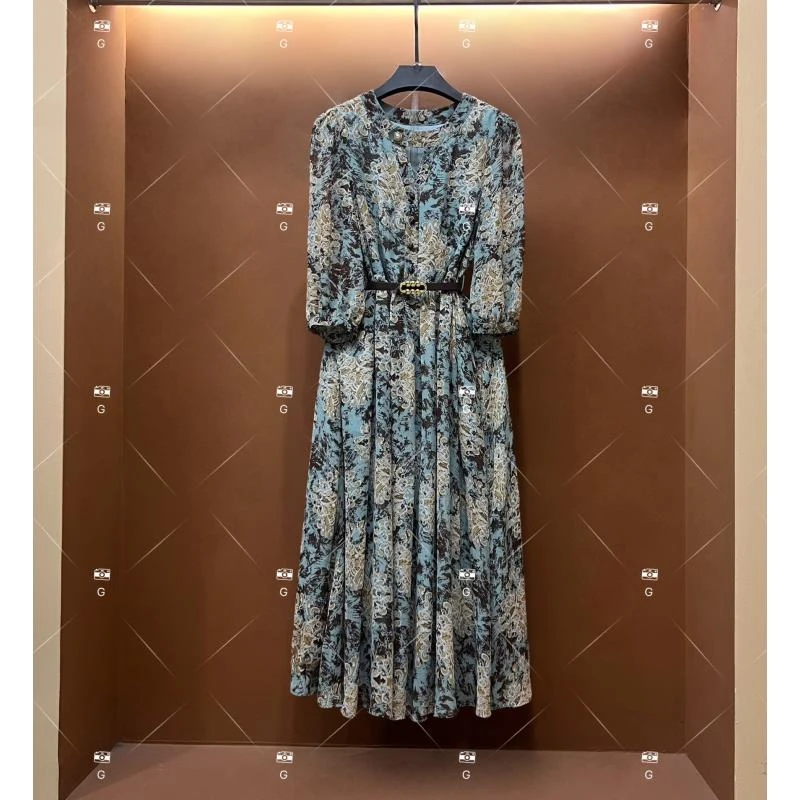 【露露】春夏丨设计师轻奢法式印花女士连衣裙 GS-55171