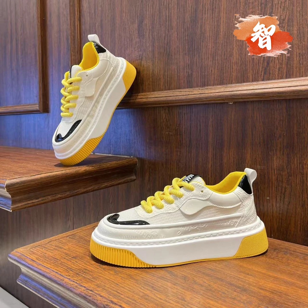 智冶男鞋夏季新款透气舒适软底潮流防滑时尚韩版系带百搭休闲板鞋