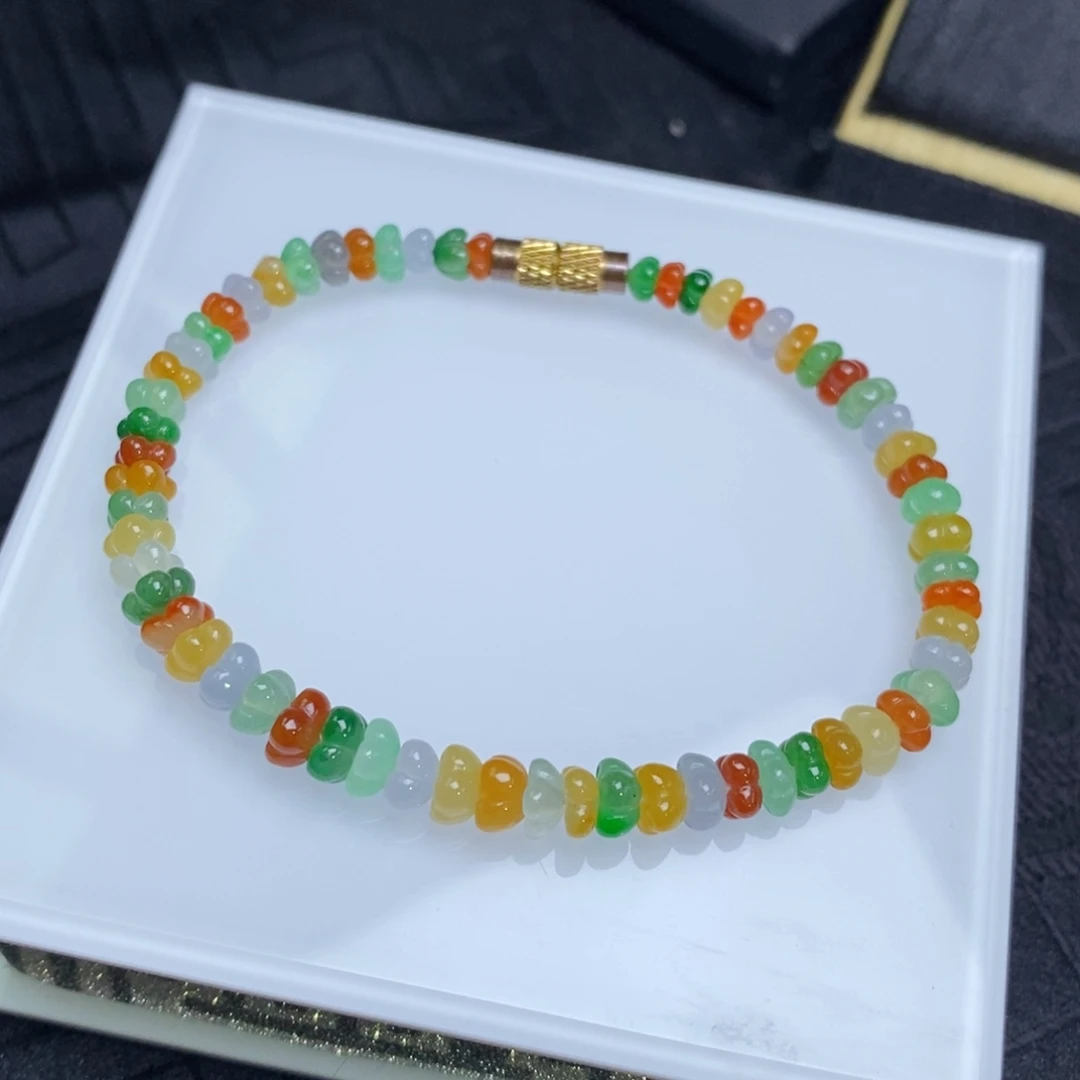 翡翠未镶嵌手链多宝