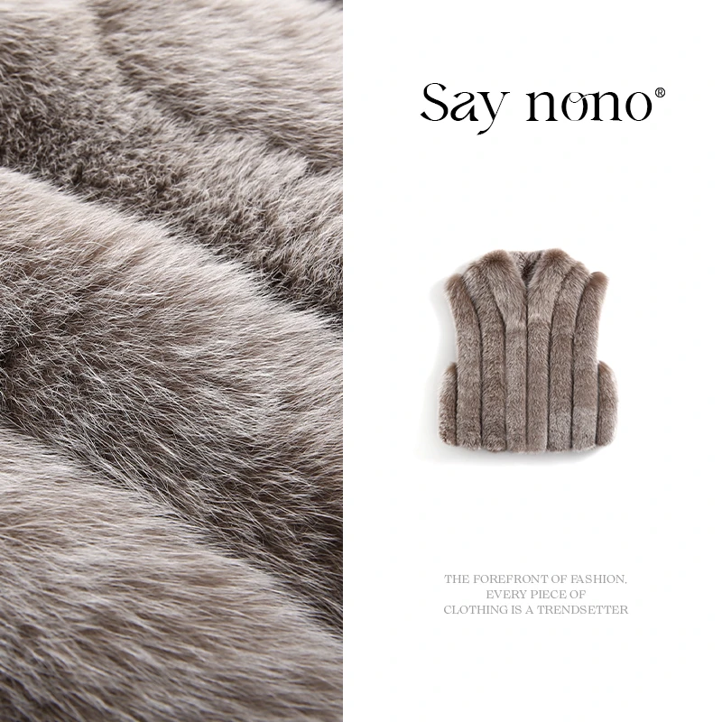 懒猫nono│Saynono高奢狐狸毛马甲外套/MLS107