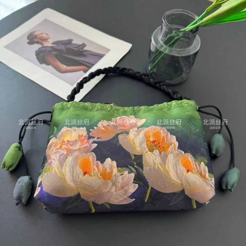 【云朵包】19*29双夹层双抽绳香囊新中式国风双面定位花肩带可调节