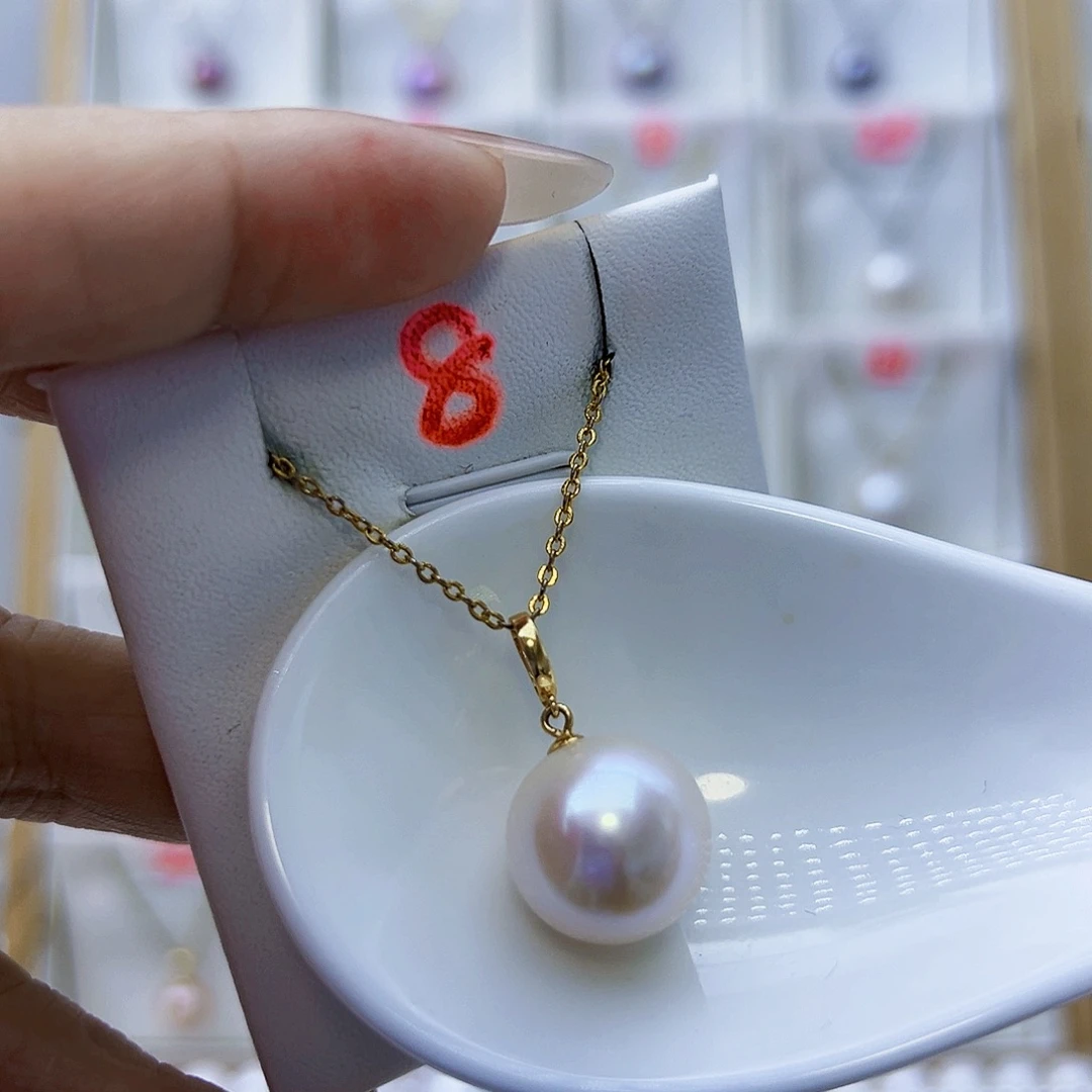 吊坠(不含链)18K金镶嵌淡水珍珠