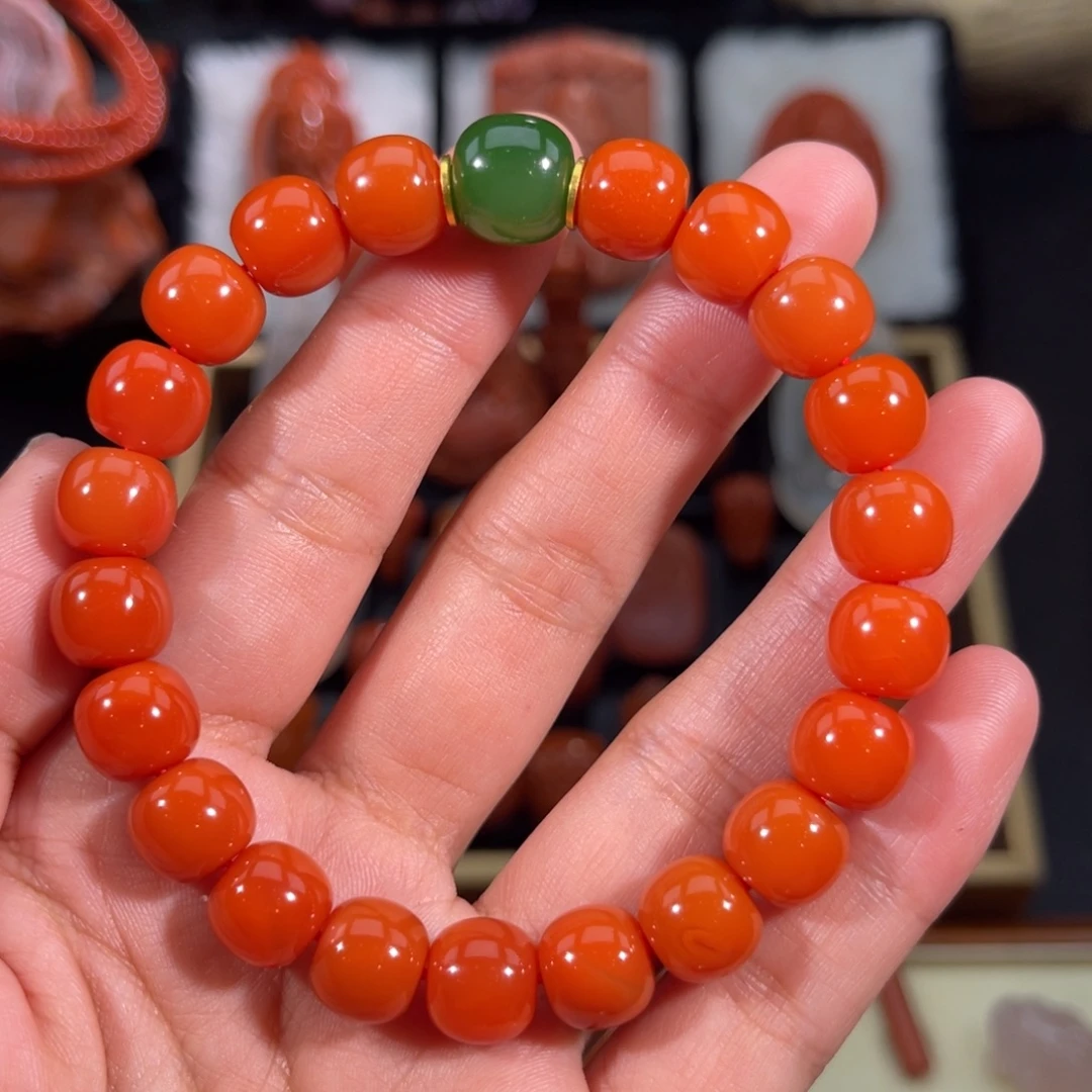 南红玛瑙未镶嵌老形手串10.1左右