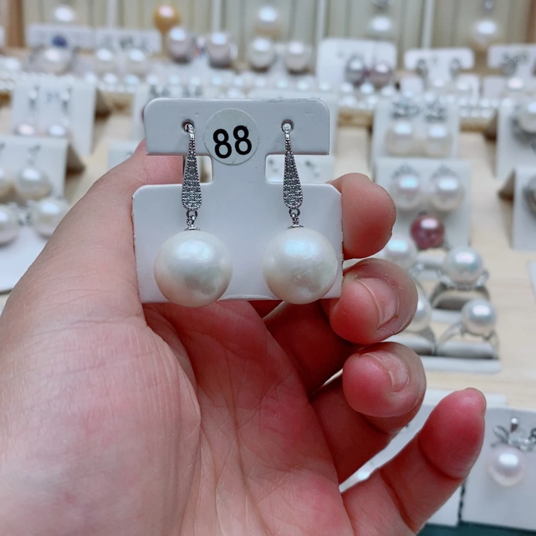 捌***后淡水珍珠吊坠(赠链)银S925镶嵌