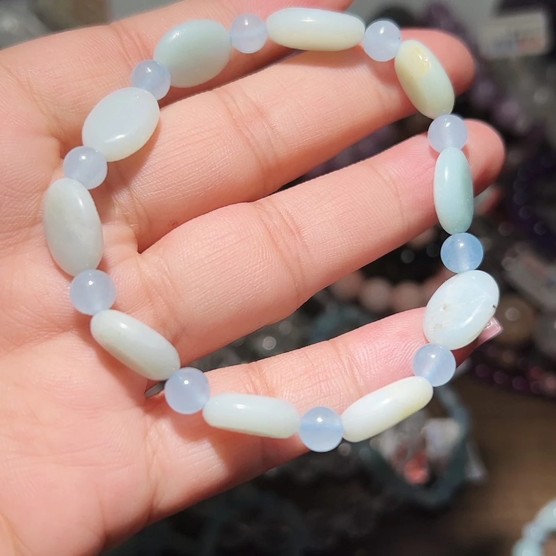 水晶手链未镶嵌天河石原石手链