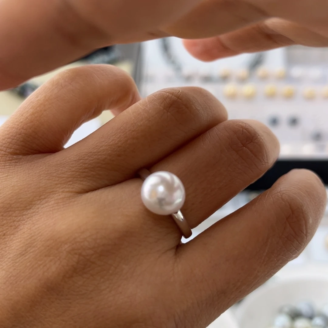 【闪购商品】海水珍珠9-10mm银S925镶嵌