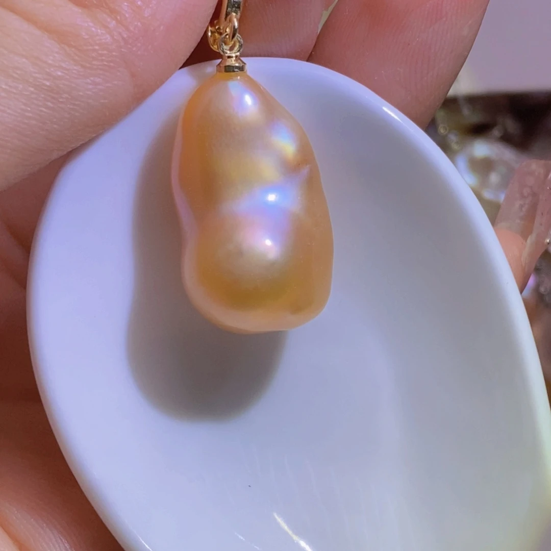 银S925镶嵌淡水珍珠天然淡水珍珠无染色无优化