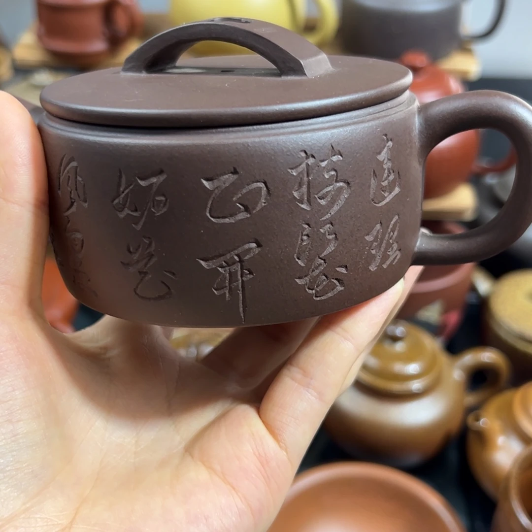 紫砂茶杯半手工汉瓦壶