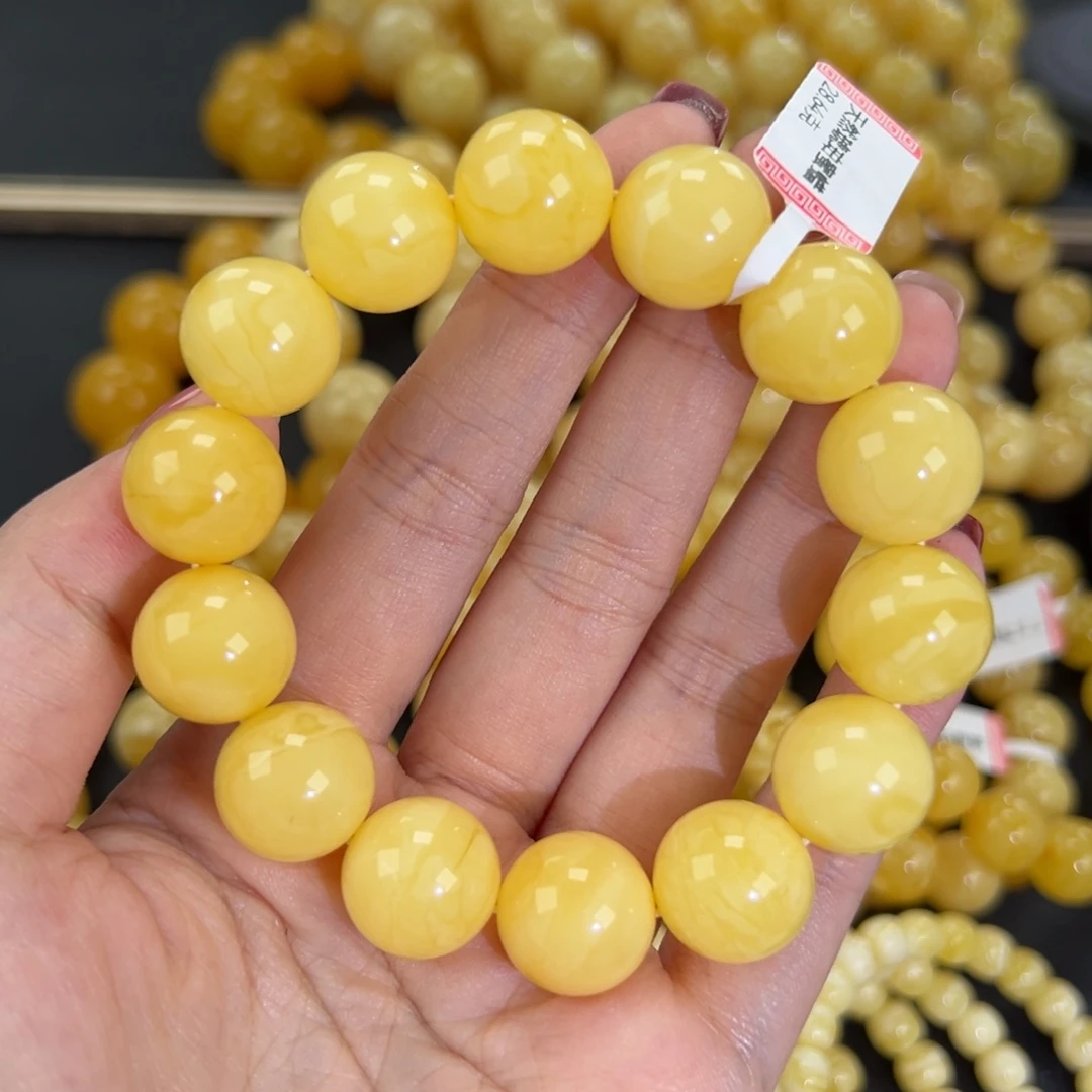 琥珀未镶嵌手链28.6黄白蜡
