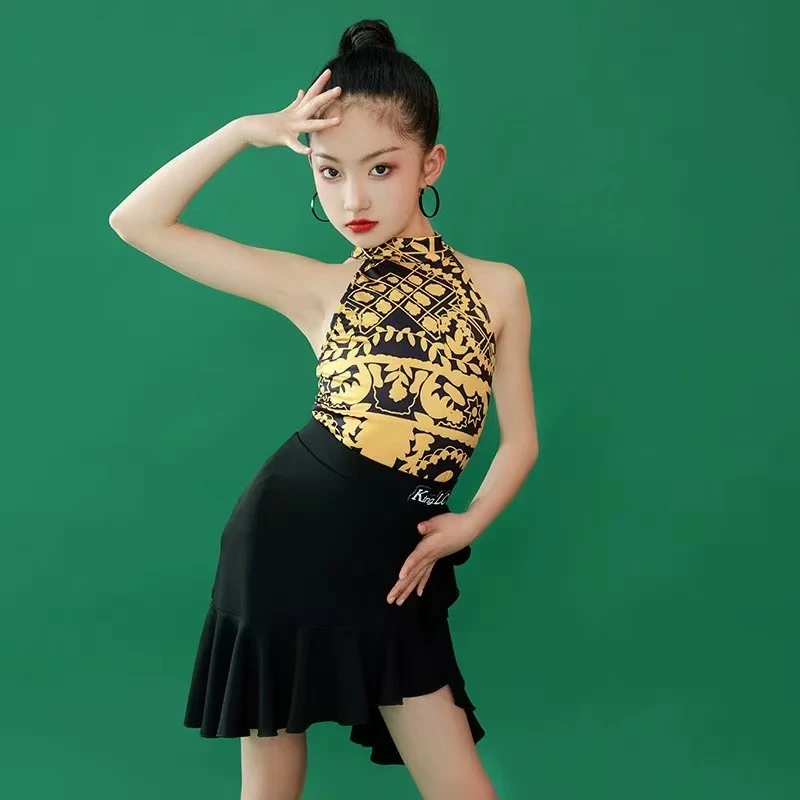 鹏翼之美定制款拉丁舞蹈服女童练功服儿童演出服表演服LS6859KX