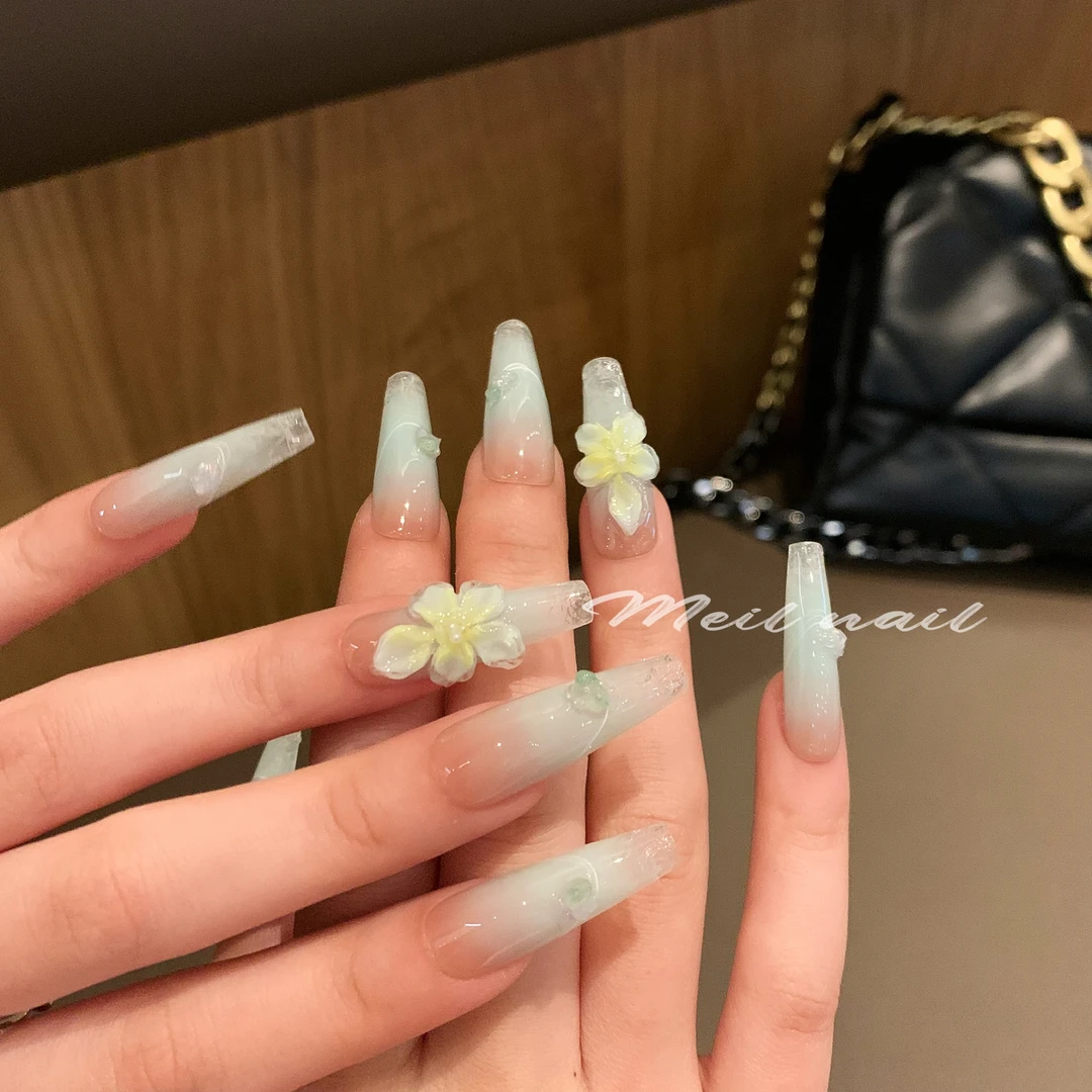 「茉莉奶绿」MeiL | 33细狗梯 纯手工定制  /可拆卸穿戴甲