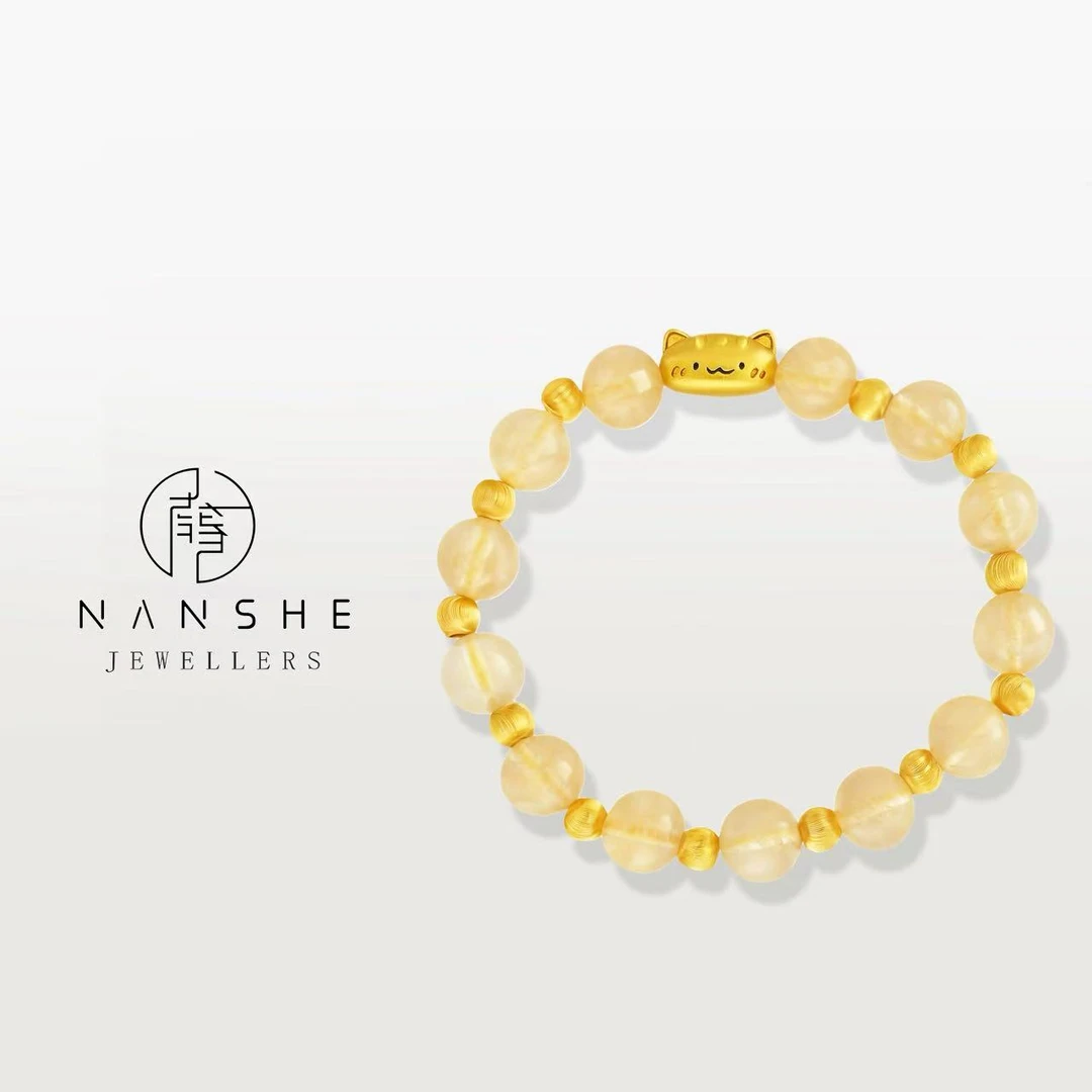 NANSHE/南奢 金色面包小猫咪手链高级感手串 L1193