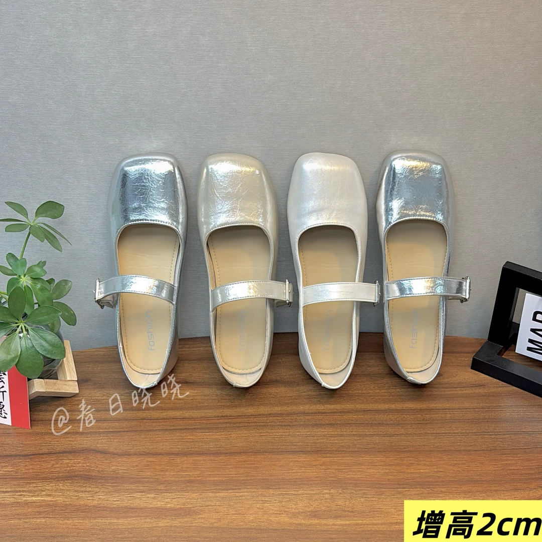 2025夏季新款韩版复古方头百搭玛丽珍鞋平底浅口单鞋晚晚风女