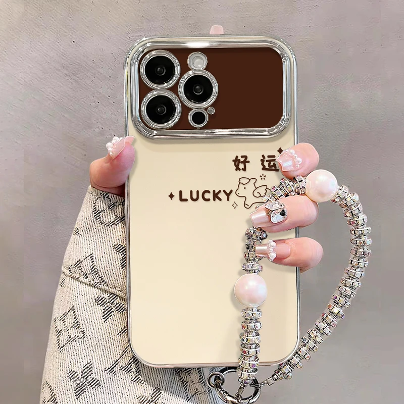 好运马适用苹果15华为vivo/oppo小米iPhone16pro电镀大视窗手机壳