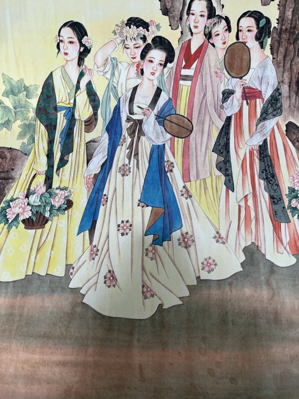 （白淀）横幅 工笔二十四仕女大卷图