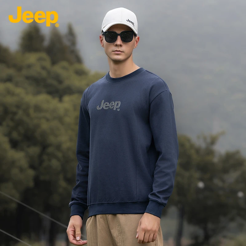 JEEP吉普2025新款高档卫衣男士春秋季圆领宽松套头上衣长袖衣服