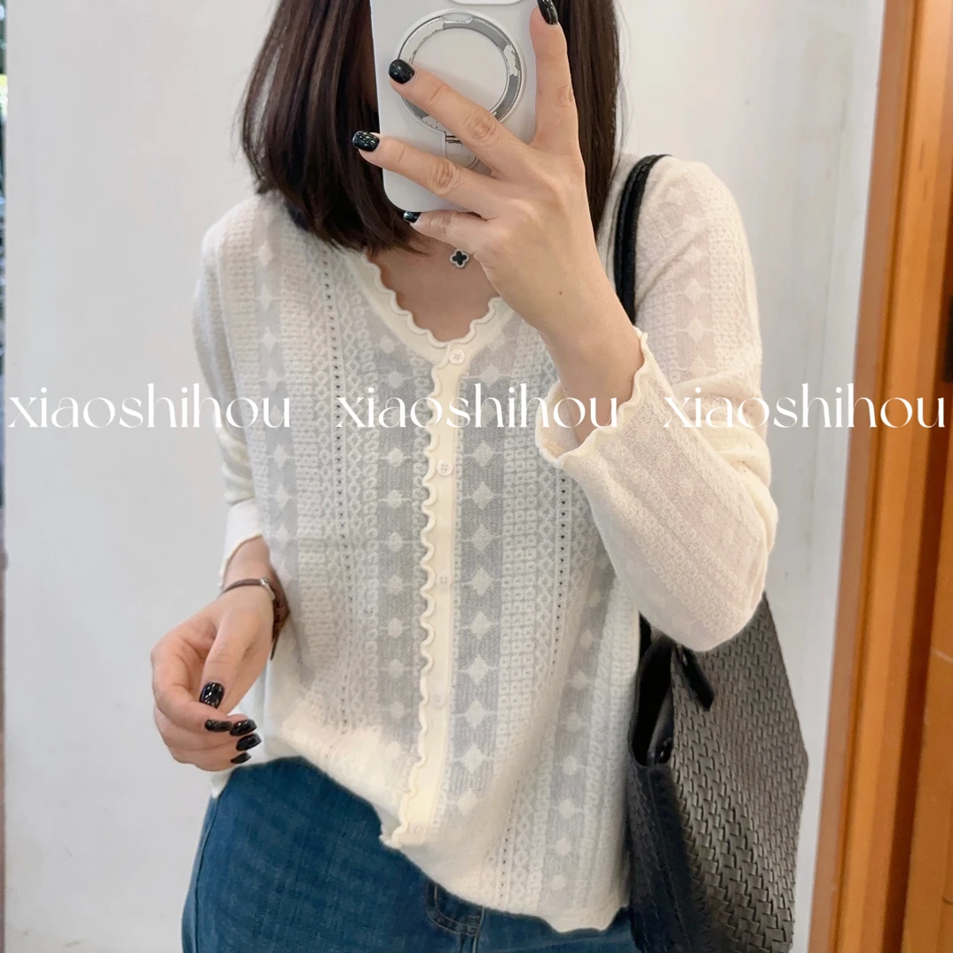 小时候女装店v领针织长袖上衣26998