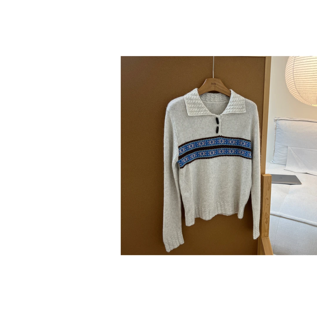 （艺术生）多利原创文艺风文艺翻领毛衣