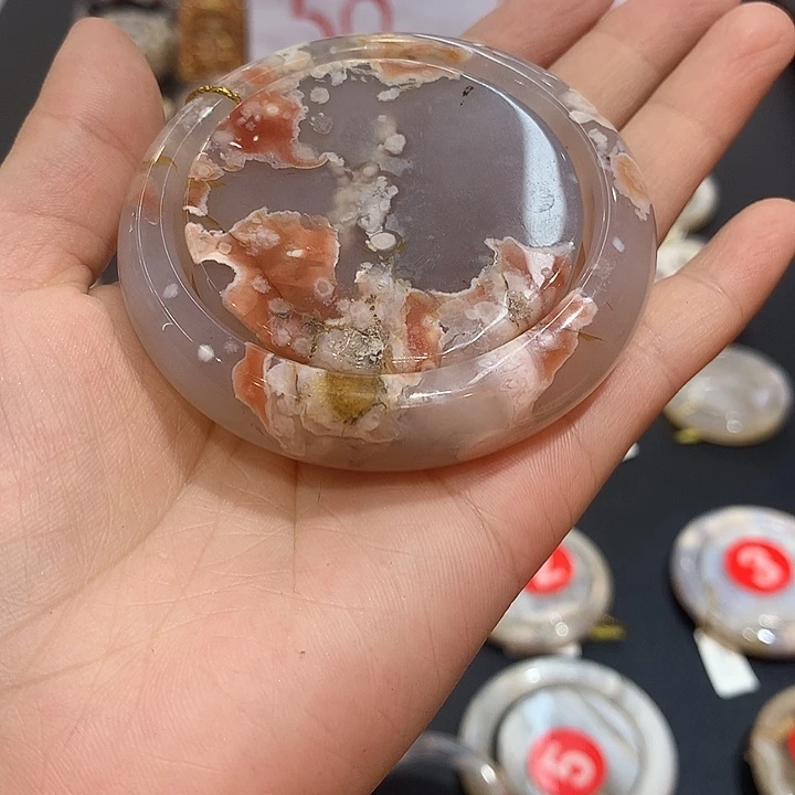 玛瑙/玉髓手镯未镶嵌橙*?瑕疵镯