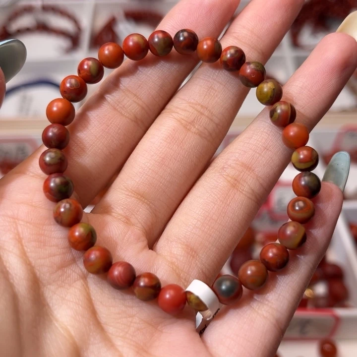 南红玛瑙未镶嵌手链满肉包浆6mm圆珠