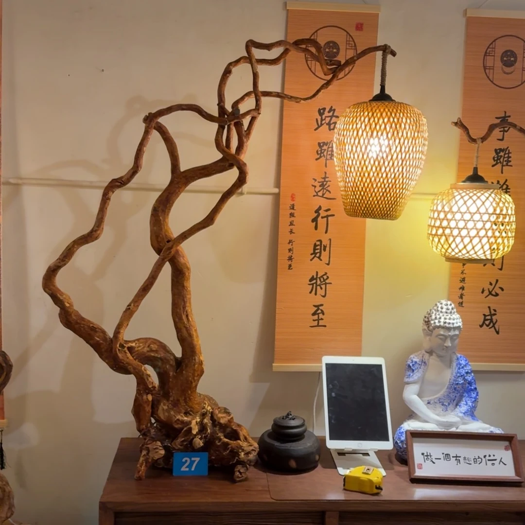 木杜鹃根自然根艺造景台灯孤品