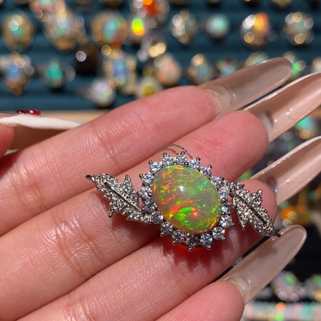 欧泊银S925镶嵌吊坠