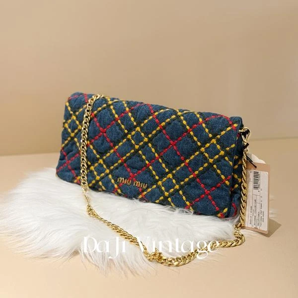 大吉中古/Miumiu丹宁彩色外缝线斜挎包