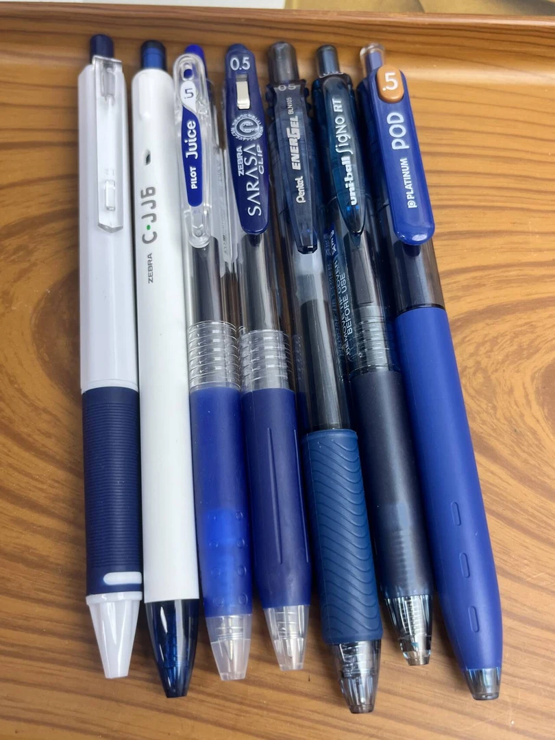 【医护专用蓝黑笔】7支蓝黑笔多品牌医护用墨蓝色深蓝笔0.5mm