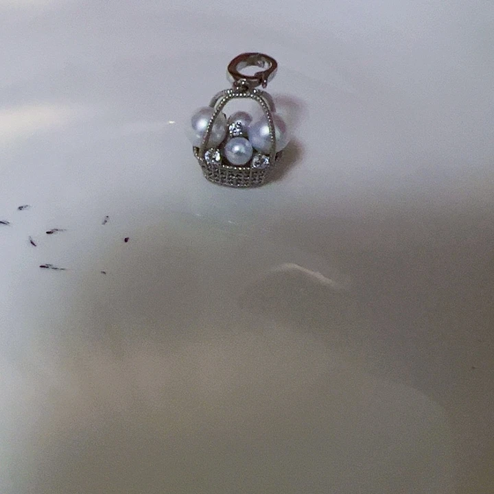 吊坠(不含链)银S925镶嵌淡水珍珠