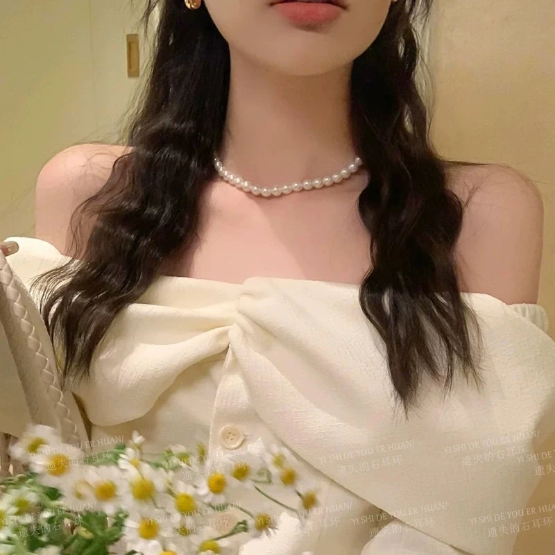 儿童白色珍珠项链梦幻花园之恋气质优雅女童高端精美配饰项链