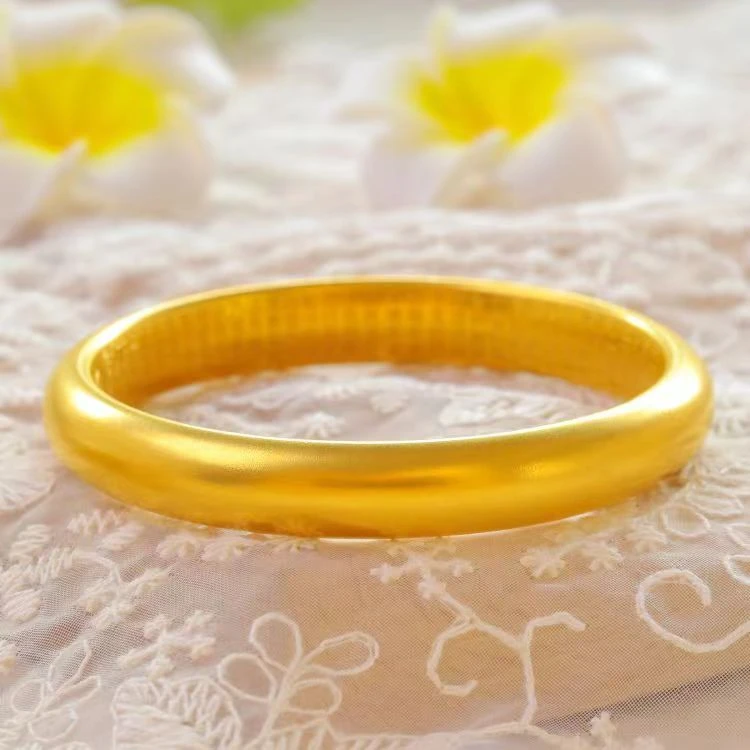 铜合金手镯 精工光感8mm心经手镯金色加厚时尚百搭