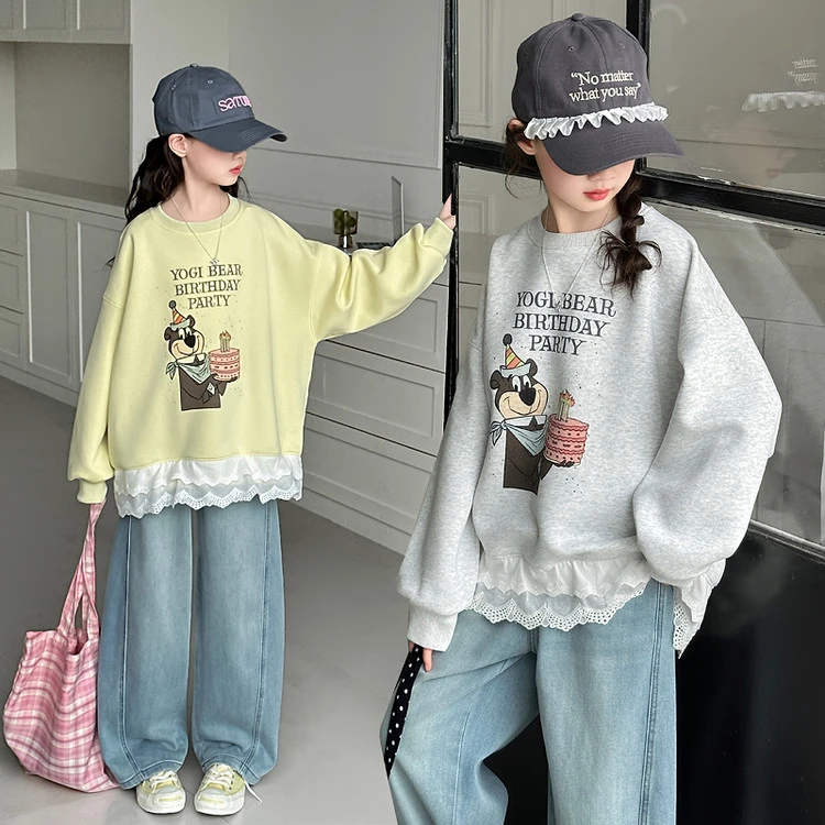 女童卫衣春装洋气外穿中大童韩版休闲长袖上衣宽松春季儿童百搭潮