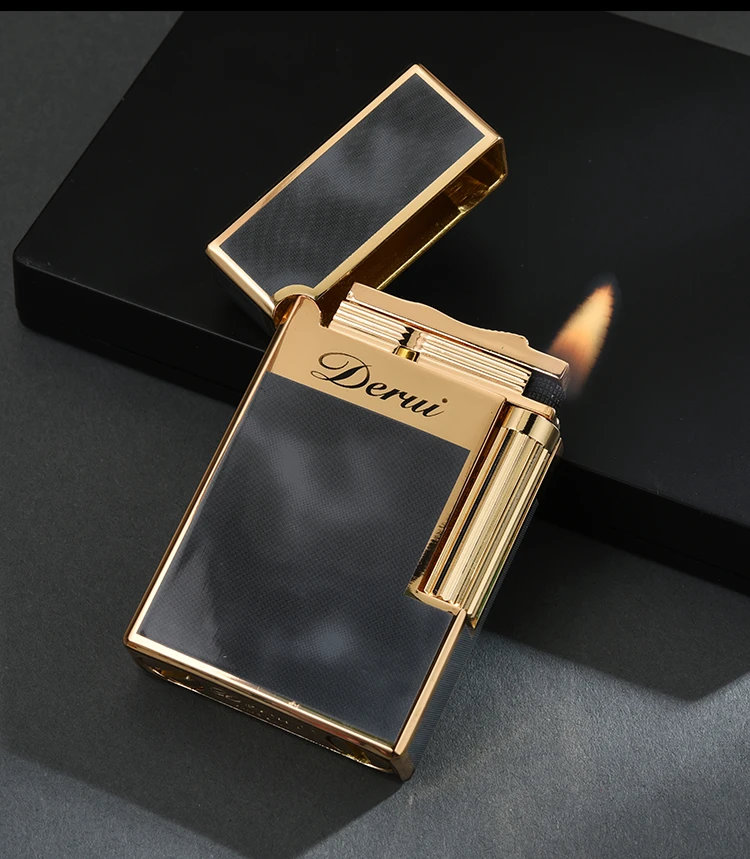 德瑞超薄纤巧侧滑煤油打火机窄机砂轮网红火机个性创意送男友礼潮