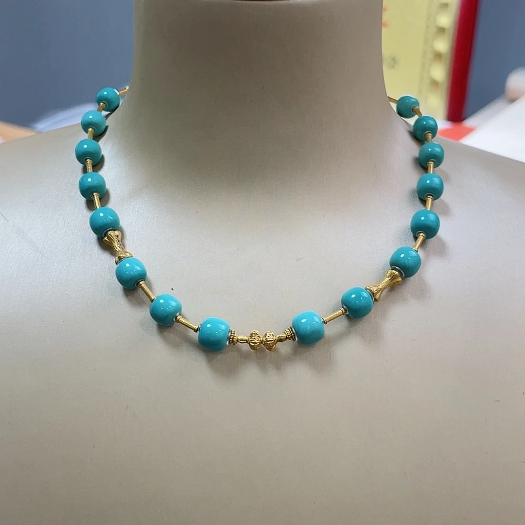 绿松石珠宝奇石18K金镶嵌