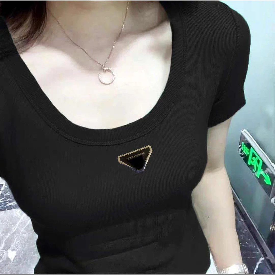 (三万)6色欧货春新款女装纯色圆领短袖T恤女打底衫内搭小衫25003