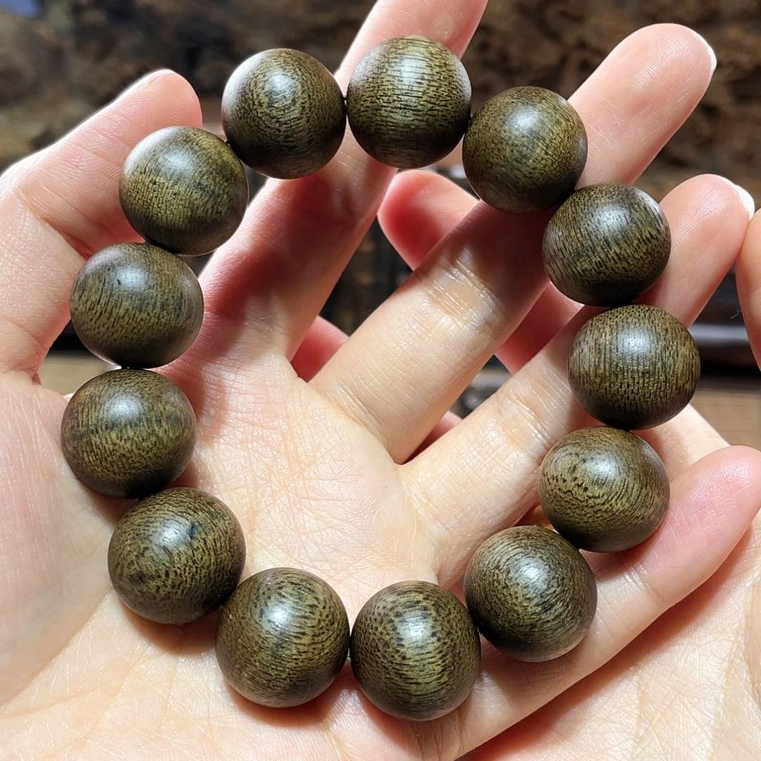 【闪购商品】沉香手串梁*越南芽庄金丝白奇楠天然