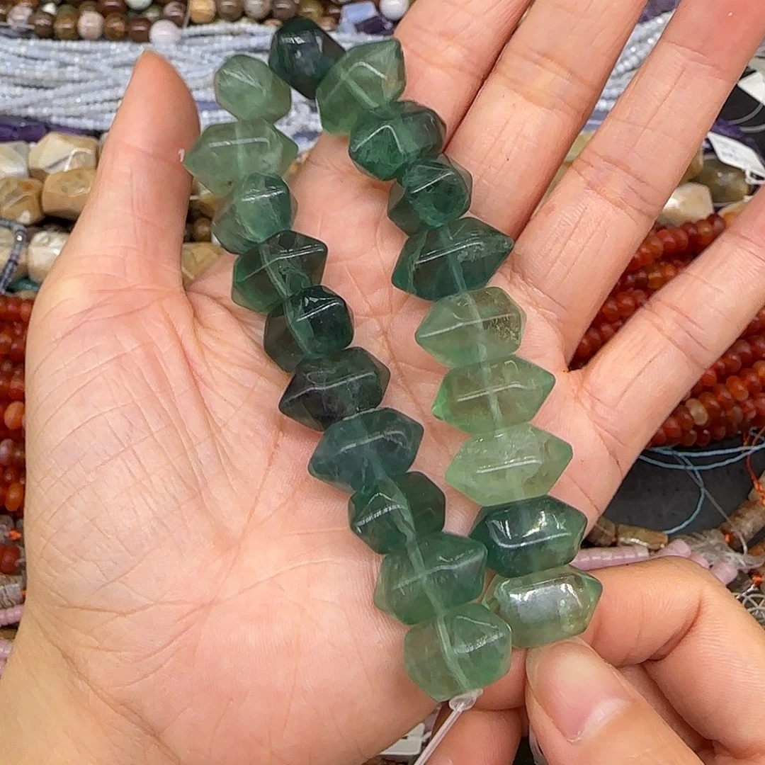 玛瑙/玉髓合金珠宝半成品莹石9-18mm半条