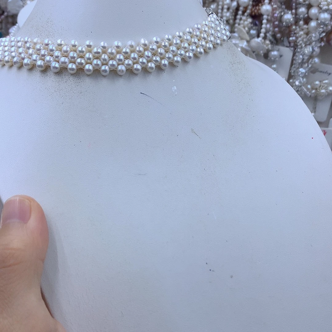 L***N项链耳饰银S925镶嵌淡水珍珠