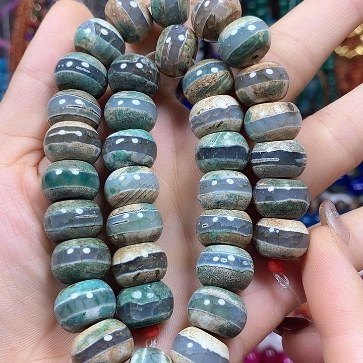 玛瑙/玉髓未镶嵌珠宝半成品一线玛瑙算盘珠卡14mm